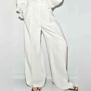 Zara Cream Wide-Leg Women's Pants